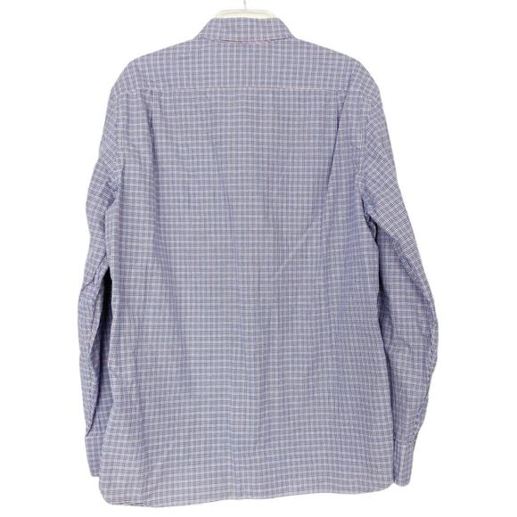 J. Crew Blue Red Micro Plaid Long Sleeve Button Down Sz L - Picture 3 of 4